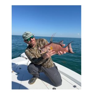 This is a picture of Hogfish on the Skiff and Triple Tail in the mix. Tampa Bay winter fishing at it's best! with Tampa Bay Inshore Fishing Charter